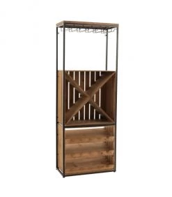 De gros ???? Calicosy Accessoires De Rangement De Cuisine Armoire Bar Pour Les Verres Et Bouteilles En Bois Et Métal Noir ⌛ -pots et bonbonnières Soldes armoire bar pour les verres et bouteilles en bois et metal noir 2