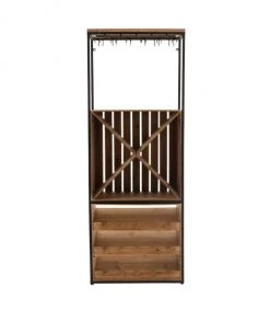 De gros ???? Calicosy Accessoires De Rangement De Cuisine Armoire Bar Pour Les Verres Et Bouteilles En Bois Et Métal Noir ⌛