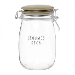 Budget ???? Maisons Du Monde Bocaux, Pots Et Bonbonnières Bocal à Légumes En Verre Et Métal Beige - Lot De 2 ????
