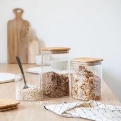 Coupon ???? Maisons Du Monde Bocaux, Pots Et Bonbonnières Bocal Carré En Verre Et Bambou H19 ✔️ -pots et bonbonnières Soldes bocal carre en verre et bambou h19 1000 9 7 208123 3