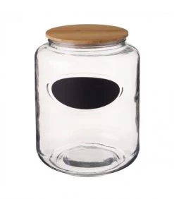 Meilleure affaire ???? Wadiga Bocaux, Pots Et Bonbonnières Bocal Cuisine Avec étiquette En Verre Et Bouchon Bambou H26cm ????