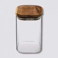 Meilleure affaire ???? Five Simply Smart Bocaux, Pots Et Bonbonnières Bocal Cuisine Carré En Verre Avec Bouchon Acacia - 1L ???? -pots et bonbonnières Soldes bocal cuisine carre en verre avec bouchon acacia 1l 2