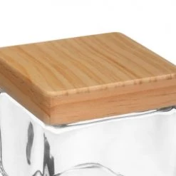 Le moins cher ???? Five Simply Smart Bocaux, Pots Et Bonbonnières Bocal Cuisine Carré En Verre Avec Bouchon Bois - 1.25L ???? -pots et bonbonnières Soldes bocal cuisine carre en verre avec bouchon bois 1 25l 2