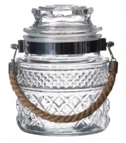 Bon marché ???? Wadiga Bocaux, Pots Et Bonbonnières Bocal Cuisine Hermétique En Verre Avec Anse En Jute 1000ml ✨