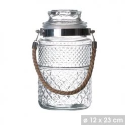 Promo ???? Wadiga Bocaux, Pots Et Bonbonnières Bocal Cuisine Hermétique En Verre Avec Anse En Jute 1800ml ???? -pots et bonbonnières Soldes bocal cuisine hermetique en verre avec anse en jute 1800ml 1