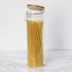 Remise ???? Wadiga Bocaux, Pots Et Bonbonnières Bocal De Cuisine Hermétique En Verre Couvercle En Bambou 1,9L ???? -pots et bonbonnières Soldes bocal de cuisine hermetique en verre couvercle en bambou 1 9l 1