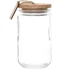 Coupon ⌛ Maisons Du Monde Bocaux, Pots Et Bonbonnières Bocal En Verre Et En Bois Transparent Et Beige ????