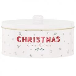 Nouveau ⭐ Maisons Du Monde Vaisselle De Noël Boîte à Gâteaux En Métal Blanc, Rouge Et Vert ???? -pots et bonbonnières Soldes boite a gateaux en metal blanc rouge et vert 1000 12 40 218734 1