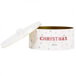 Nouveau ⭐ Maisons Du Monde Vaisselle De Noël Boîte à Gâteaux En Métal Blanc, Rouge Et Vert ???? -pots et bonbonnières Soldes boite a gateaux en metal blanc rouge et vert 1000 12 40 218734 2
