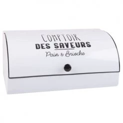 Top 10 ???? Maisons Du Monde Boites De Conservation Alimentaire Boîte à Pain En Métal Blanc Imprimé Noir ????