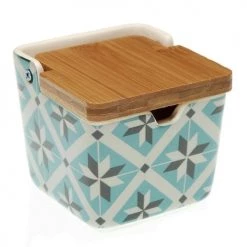 Meilleur prix ???? Versa Home Bocaux, Pots Et Bonbonnières Boîte à Sel En Céramique Et Bambou ????