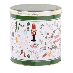 Meilleure affaire ???? Maisons Du Monde Vaisselle De Noël Boîte En Métal Imprimé Noël Blanc Et Vert ????