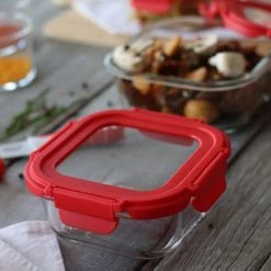 Budget ???? Menastyl Boites De Conservation Alimentaire Boîte Hermétique Carré 310mL En Verre ???? -pots et bonbonnières Soldes boite hermetique carre 310ml en verre 2