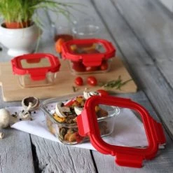 Remise ⌛ Menastyl Boites De Conservation Alimentaire Boîte Hermétique Carré 800mL En Verre ???? -pots et bonbonnières Soldes boite hermetique carre 800ml en verre 5