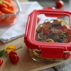 Meilleur prix ???? Menastyl Boites De Conservation Alimentaire Boîte Hermétique Rectangle 1040mL En Verre ???? -pots et bonbonnières Soldes boite hermetique rectangle 1040ml en verre 2