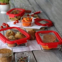 Meilleur prix ???? Menastyl Boites De Conservation Alimentaire Boîte Hermétique Rectangle 1040mL En Verre ???? -pots et bonbonnières Soldes boite hermetique rectangle 1040ml en verre 5