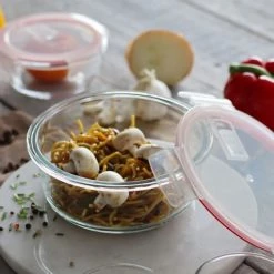 Budget ???? Menastyl Boites De Conservation Alimentaire Boîte Hermétique Ronde 370mL ???? -pots et bonbonnières Soldes boite hermetique ronde 370ml 2