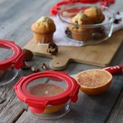 Sortie ❤️ Menastyl Boites De Conservation Alimentaire Boîte Hermétique Ronde 370mL En Verre ???? -pots et bonbonnières Soldes boite hermetique ronde 370ml en verre 3