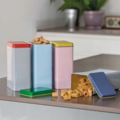 Promo ???? Remember Boites De Conservation Alimentaire Boîtes En Métal Multicolores - Lot De 4 ⌛ -pots et bonbonnières Soldes boites en metal multicolores lot de 4 3