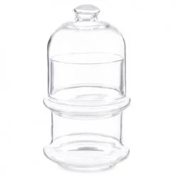 Bon marché ???? Pasabahce Bocaux, Pots Et Bonbonnières Bonbonnière En Verre 2 étages Empilables - 9x9x16.5cm ????