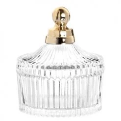 Meilleure vente ???? Maisons Du Monde Bocaux, Pots Et Bonbonnières Bonbonnière En Verre Strié ????