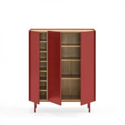 Coupon ???? TEULAT Accessoires De Rangement De Cuisine Casier à Bouteilles En Bois Rouge ???? -pots et bonbonnières Soldes casier a bouteilles en bois rouge 3