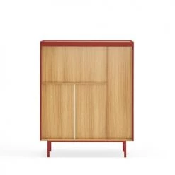 Coupon ???? TEULAT Accessoires De Rangement De Cuisine Casier à Bouteilles En Bois Rouge ???? -pots et bonbonnières Soldes casier a bouteilles en bois rouge 4