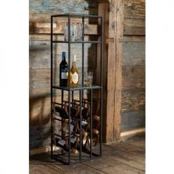 Promo ✨ Dutchbone Accessoires De Rangement De Cuisine Casier à Bouteilles Noir Et Vert ❤️ -pots et bonbonnières Soldes casier a bouteilles noir et vert 2