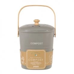 Nouveau ???? Maisons Du Monde Accessoires De Rangement De Cuisine Compost En Mélamine Verte, Fibre De Maïs Et Bambou ????