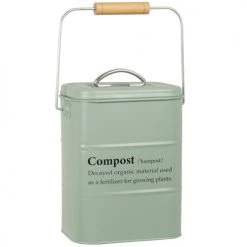 Meilleure vente ???? Maisons Du Monde Accessoires De Rangement De Cuisine Compost En Métal Et En Bambou Vert ????