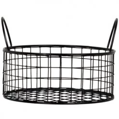 Meilleur prix ???? Maisons Du Monde Corbeilles à Pain Et à Fruits Corbeille à Anses En Fer Noir ⭐