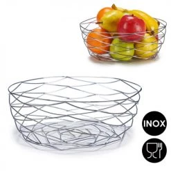 Bon marché ⭐ Wadiga Corbeilles à Pain Et à Fruits Corbeille à Fruits Argentée En Inox ???? -pots et bonbonnières Soldes corbeille a fruits argentee en inox 2