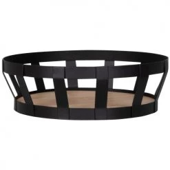 Offres ???? Maisons Du Monde Corbeilles à Pain Et à Fruits Corbeille En Métal Noir Et Bambou Beige ????