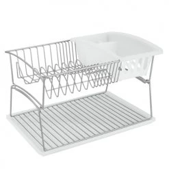 Top 10 ✔️ Metaltex Accessoires De Rangement De Cuisine Egouttoir 2 Niveaux Avec Plateau En Polytherm Silver ⌛