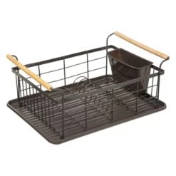 Nouveau ???? Five Simply Smart Accessoires De Rangement De Cuisine Égouttoir à Vaisselle 1 Niveau Métal Pétrole ???? -pots et bonbonnières Soldes egouttoir a vaisselle 1 niveau metal marron 6