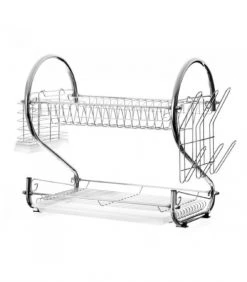 Remise ???? Wadiga Accessoires De Rangement De Cuisine Égouttoir à Vaisselle 2 étages Blanc ⭐