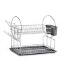 Meilleur prix ???? Wadiga Accessoires De Rangement De Cuisine Égouttoir à Vaisselle Double Gris 50x23,5x33cm ⭐ -pots et bonbonnières Soldes egouttoir a vaisselle double gris 50x23 5x33cm