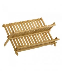 Nouveau ✔️ Wadiga Accessoires De Rangement De Cuisine Égouttoir à Vaisselle En Bambou Pliable ????