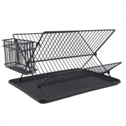 Sortie ???? Present Time Accessoires De Rangement De Cuisine Egouttoir Dish Rack Métal Noir ????
