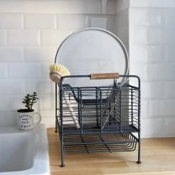 Meilleur prix ???? Maison Tilleul Accessoires De Rangement De Cuisine Egouttoir En Métal Gris ❤️ -pots et bonbonnières Soldes egouttoir en metal gris 3