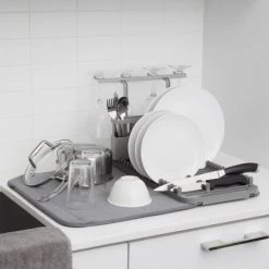 Sortie ⭐ Umbra Accessoires De Rangement De Cuisine Egouttoir Pliable XL ???? -pots et bonbonnières Soldes egouttoir pliable xl 5