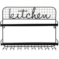 Sortie ✔️ Maisons Du Monde Accessoires De Rangement De Cuisine Etagère De Cuisine En Métal Noir ????