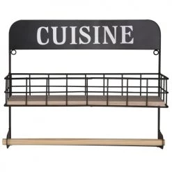 Meilleure vente ???? Maisons Du Monde Étagères Étagère Porte Essuie-tout En Métal Noir ⭐