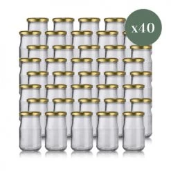 Tout neuf ✨ Little Pots Boites De Conservation Alimentaire Lot 40 Pots Conservation Sauce En Verre 212ml Avec Couvercles Or ????