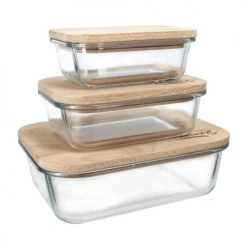 Bon marché ???? Menastyl Boites De Conservation Alimentaire Lot De 3 Boîtes Hermétiques En Verre ????