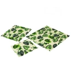Nouveau ???? Yoko Design Boites De Conservation Alimentaire Lot De 3 Emballages Beewraps Motif Fruits ???? -pots et bonbonnières Soldes lot de 3 emballages beewraps motif feuilles