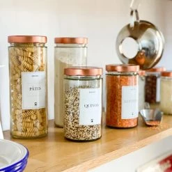 Bon marché ⌛ Little Pots Bocaux, Pots Et Bonbonnières Lot De 6 Bocaux Design 720ml Avec Couvercles Cuivre - Muscadin ???? -pots et bonbonnières Soldes lot de 6 bocaux design 720ml avec couvercles cuivre muscadin 3