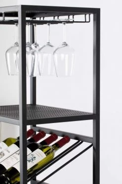 Acheter ⭐ Zuiver Accessoires De Rangement De Cuisine Meuble Range Bouteille En Métal Noir ❤️ -pots et bonbonnières Soldes meuble range bouteille en metal noir 5