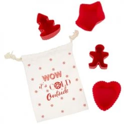 Vente flash ❤️ Maisons Du Monde Vaisselle De Noël Moules En Silicone Rouge Et Beige (x4) ❤️