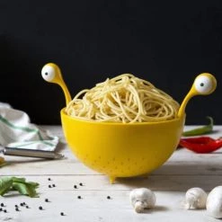 Promo ❤️ PA Design Accessoires De Rangement De Cuisine Passoire Jaune à Spaghetti Monstre ???? -pots et bonbonnières Soldes passoire jaune a spaghetti monstre 4